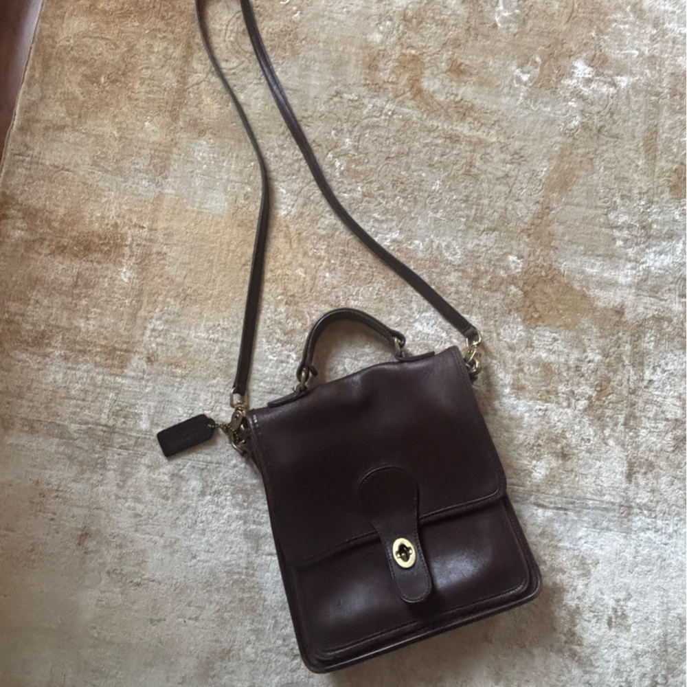 Vintage Coach Dark Brown messenger Bag